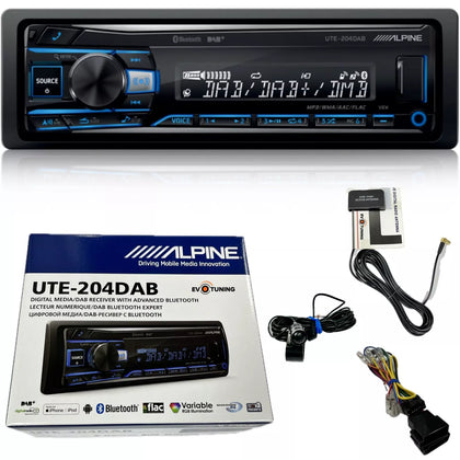 Autoradio ALPINE UTE 204DAB 4x50W Radio Bluetooth USB Microfono + Antenna DAB+